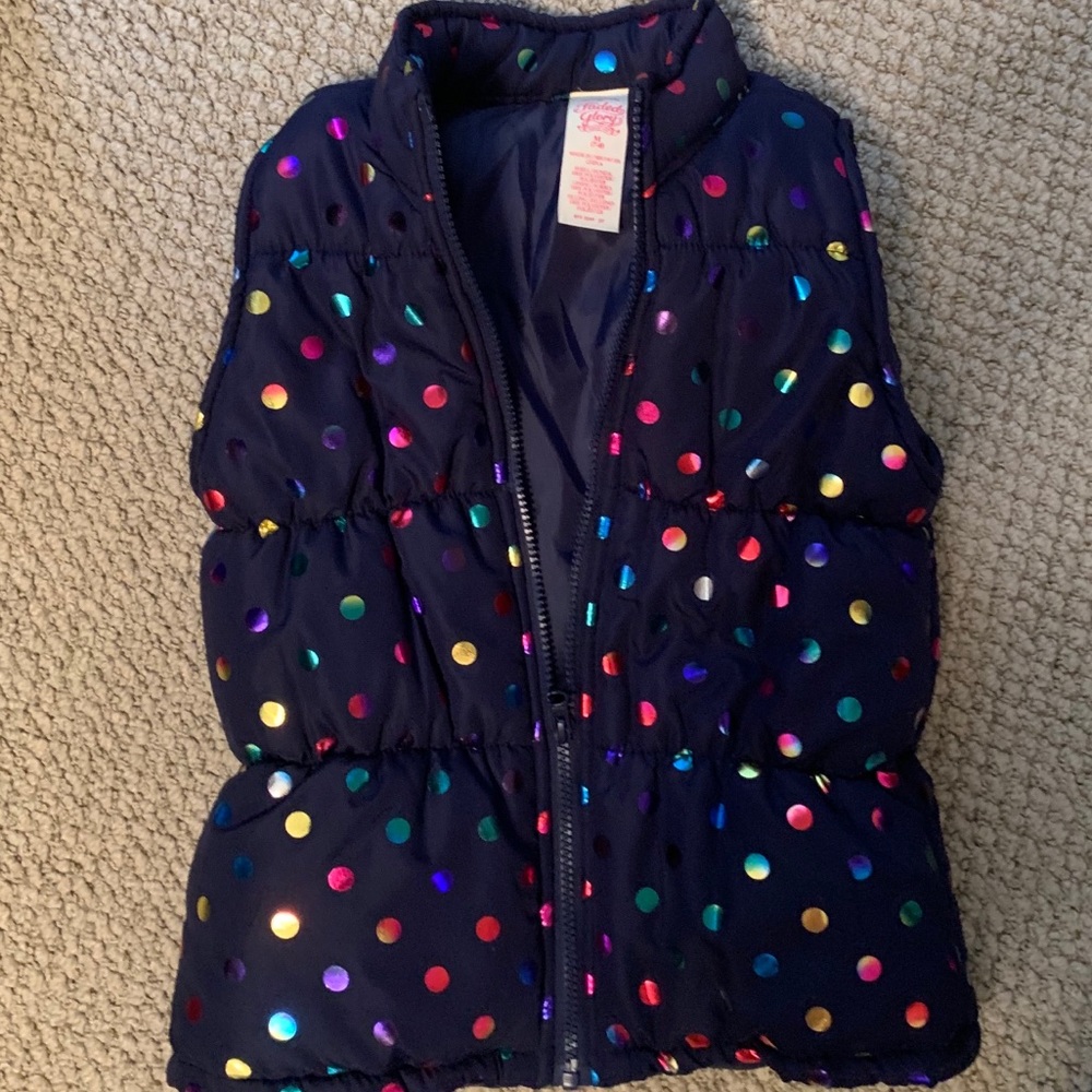 Faded Glory Navy Polka Dot Vest.